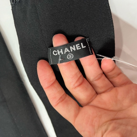 Chanel Black Ribbed Fabric Knit O/S Belt 33\